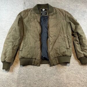 Cotton On Men Bomber Jacket Olive Green Quilted Full Zip Casual Small S Gorpcore